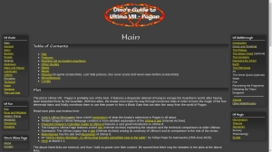 Main page of the Ultima 8 Guide today