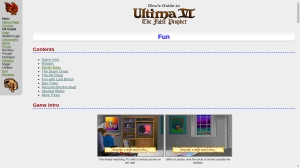 Ultima 6 Fun page with its new layout today