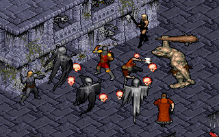 The Avatar looks worriedly at the cast of Ultima VIII
